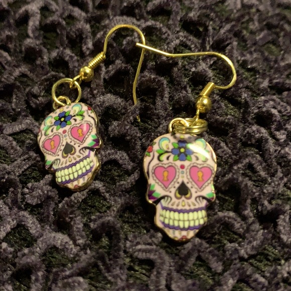 Jewelry - 🖤🖤🖤Sugar skull earrings 🕷Halloween
